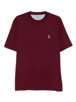 Футболка с вышивкой Brunello Cucinelli, красный