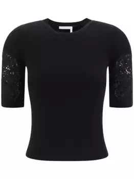 Футболка с вышивкой CHLO, черный