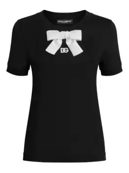 Футболка с вышивкой DG DOLCE & GABBANA, черный