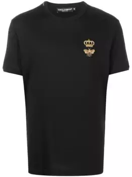 Футболка с вышивкой DOLCE & GABBANA, черный