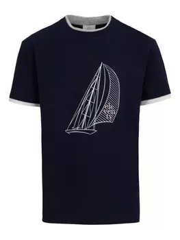 Футболка с вышивкой Eleventy Kids, синий