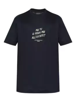 Футболка с вышивкой EMPORIO ARMANI, черный