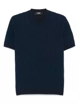 Футболка с вышивкой FF FENDI, синий