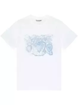 Футболка с вышивкой GANNI, белый
