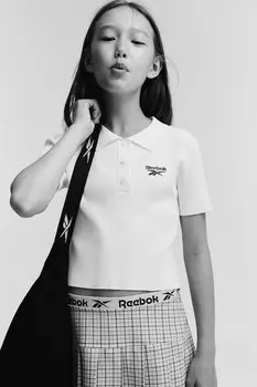 Футболка с вышивкой H&M, белый