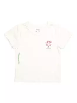 Футболка с вышивкой Little Girl's & Girl's Iscream x Theme Love Tennis Racket Iscream, белый