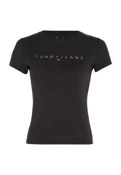 Футболка с вышивкой логотипа, женская TOMMY Jeans, цвет Bds Black