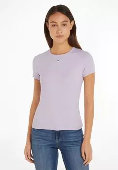 Футболка с вышивкой логотипа, женская TOMMY Jeans, цвет Lavender Flowe