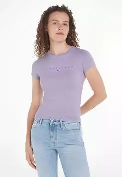 Футболка с вышивкой логотипа, женская TOMMY Jeans, цвет Lavender Flowe