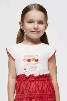 Футболка с вышивкой Mayoral, красный