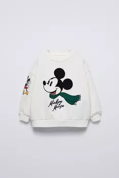 Футболка с вышивкой «микки маус и друзья» disney ZARA, экрю