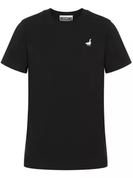 Футболка с вышивкой Moschino, черный