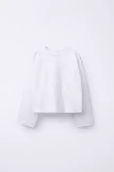 Футболка с вышивкой на спине ZARA, белый