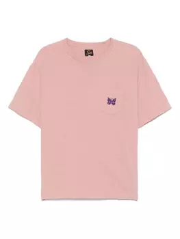 Футболка с вышивкой Needles, розовый