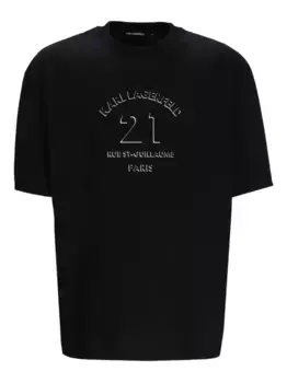 Футболка с вышивкой paris KARL LAGERFELD, черный