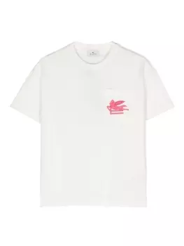 Футболка с вышивкой Pegaso ETRO KIDS, белый