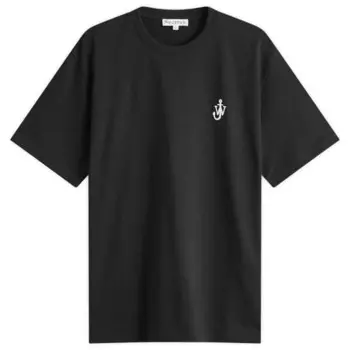 Футболка с вышивкой якорь из джерси Jw Anderson, черный