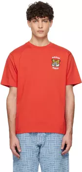 Футболка с вышивкой Red Paris VERDY Edition Kenzo, Deep orange