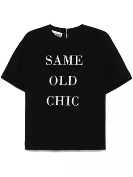 Футболка с вышивкой Same Old Chick Moschino, черный