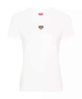 Футболка с вышивкой «Счастливый тигр» Kenzo, белый