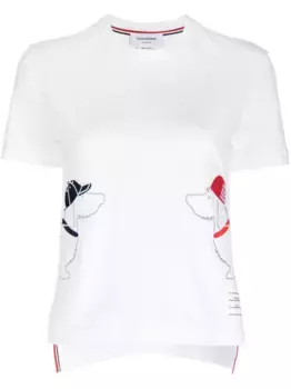 Футболка с вышивкой THOM BROWNE, белый