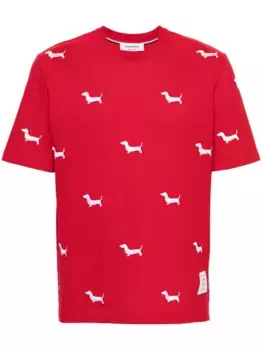 Футболка с вышивкой THOM BROWNE, красный