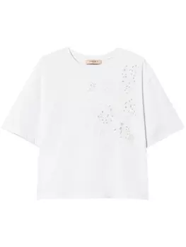 Футболка с вышивкой TWINSET, белый