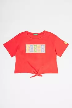 Футболка с вышивкой United Colors Of Benetton, красный