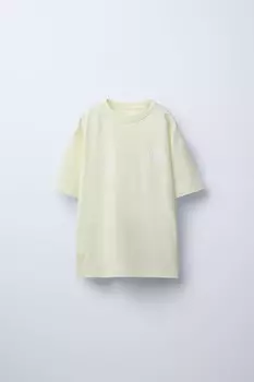 Футболка с высоким лозунгом ZARA, желтый