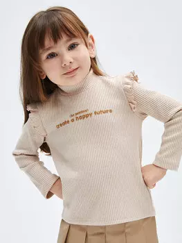 Футболка с высоким воротником и длинными рукавами для маленьких девочек LCW baby