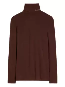 Футболка с высоким воротником JIL SANDER, коричневый