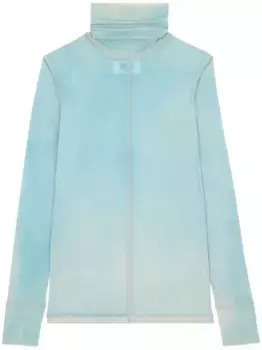 Футболка с высоким воротником MM6 Maison Margiela, синий