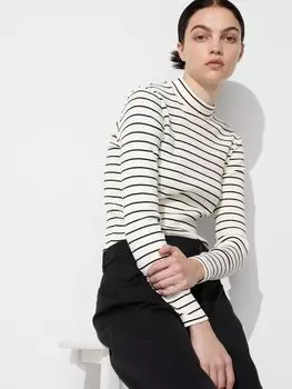 Футболка с высоким воротником Uniqlo, белый