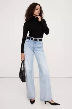 Футболка с высоким воротом из шерстяной смеси Banana Republic, черный