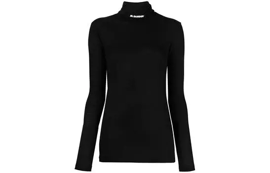 Футболка с высоким воротом JIL SANDER, черный