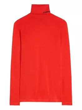 Футболка с высоким воротом Jil Sander, оранжевый