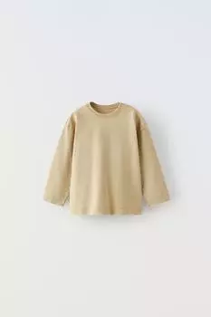 Футболка с вытяженным эффектом ZARA, зеленоватый
