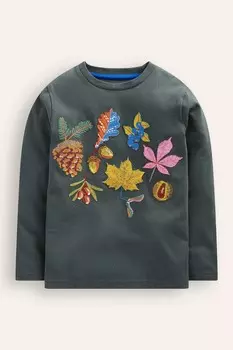 Футболка с забавной сеткой Superstitch из 100% хлопка Boden, серый