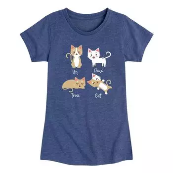 Футболка с забавным рисунком для девочек 7–16 лет Un Deux Trois Cat Licensed Character
