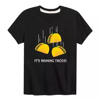 Футболка с забавным рисунком «Raining Tacos» для мальчиков 8–20 лет Licensed Character, черный