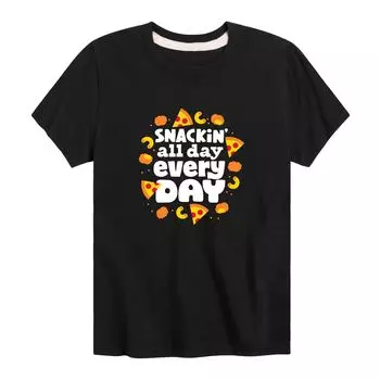 Футболка с забавным рисунком Snackin' All Day для мальчиков 8–20 лет Licensed Character
