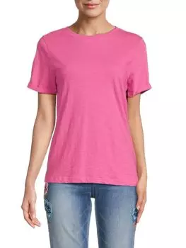 Футболка с закатанными манжетами Saks Fifth Avenue, цвет Azalea Pink