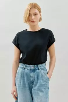 Футболка с закатанными рукавами Albaray, черный