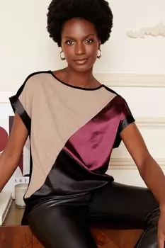 Футболка с закатанными рукавами Love & Roses, красный