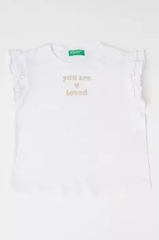 Футболка с закатанными рукавами United Colors Of Benetton, белый