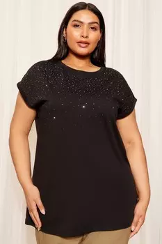 Футболка с заклепками Curves Like These, черный