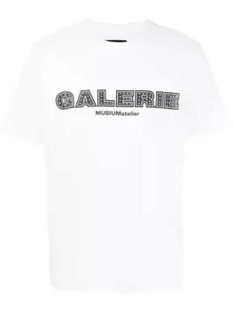 Футболка с заклепками и логотипом Musium Div., белый