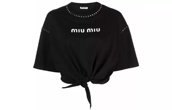Футболка с заклепками Miu Miu