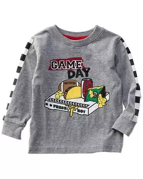 Футболка с закусками на День игры Миш-Миш Mish Mish, серый