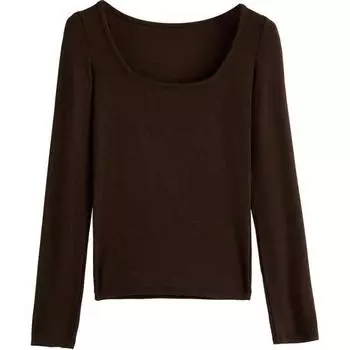 Футболка с заниженной линией плеч, цвет кофе, женская CHANGE SHE, Coffee